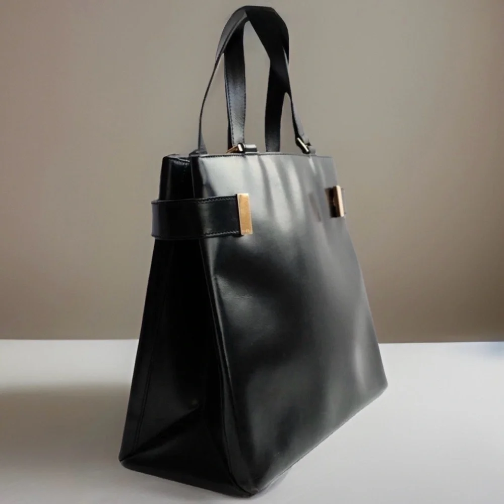 GUCCI TOM FORD Large Leather Snap Bag - Vintage - Picture 4 of 10